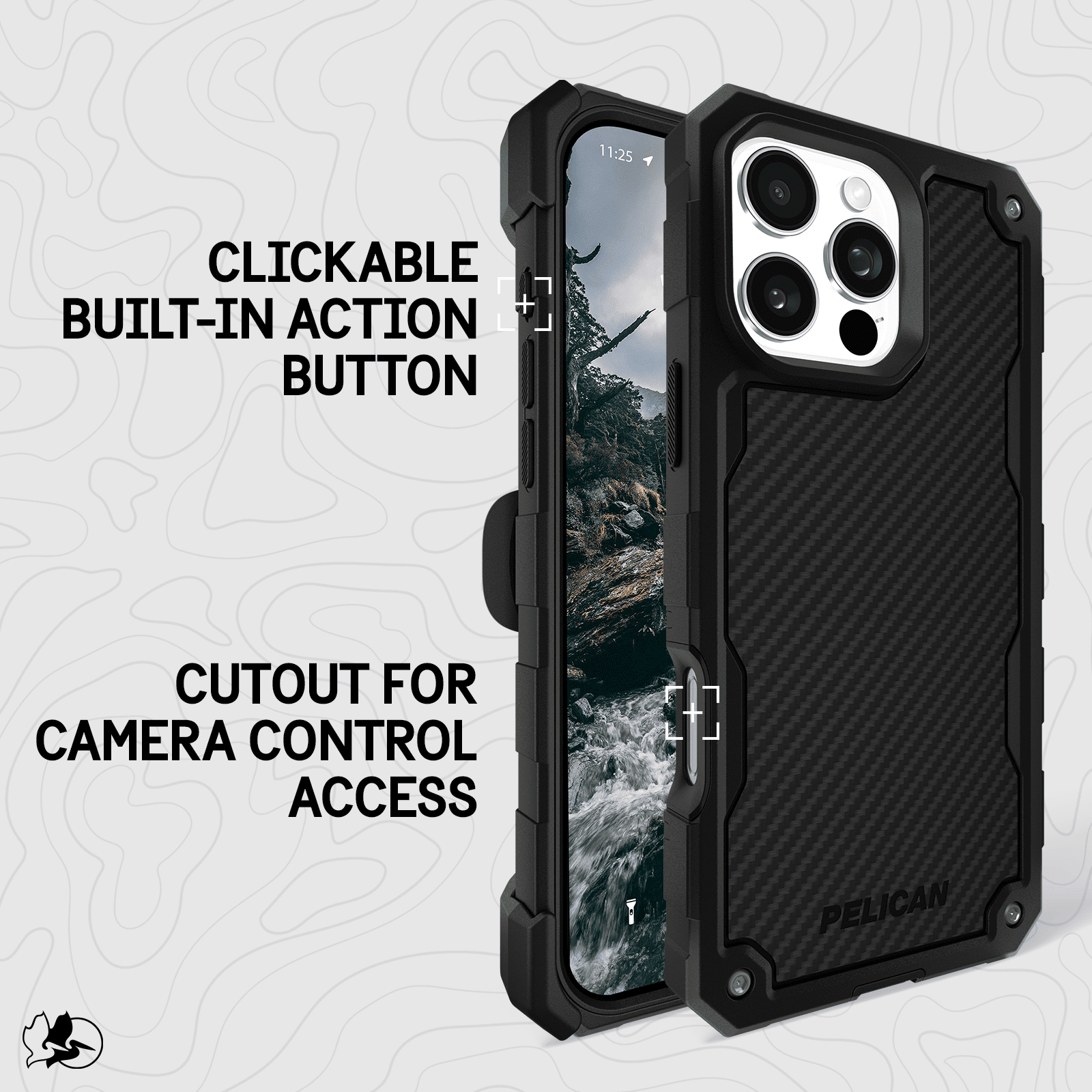 Pelican Shield Apple iPhone 16 Pro Max MagSafe Compatible Case and Holster - Carbon