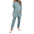 thumbnail image 2 of MEICHEN Pajamas for Women Set Women's Fall and Winter Pullover Long Sleeve Set Soft Double Fleece with Embossed Design and Cozy Loungewear for Cold Nights Womens Sleepwear, 2 of 3