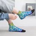 thumbnail image 2 of Fuzoiu Rainbow Glitter Print Adult Socks, Crew Moisture-wicking Socks, Unisex Cushion Crew Socks,Casual Sports Ankle Socks, 2 of 7
