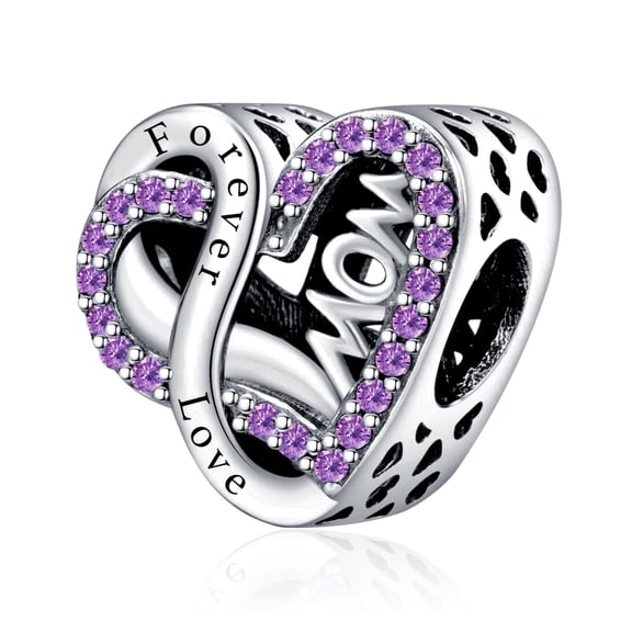 ROSIANNA 925 Sterling Silver Charm for Bracelets Mother Infinity Heart Bead Charms Women Bracelet Charm