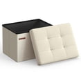 thumbnail image 1 of Otomana plegable SONGMICS, pequeña, 32 litros, 130 kg, color crema, 1 of 6