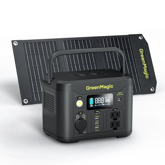 330W Portable Power Station Kit with 20W Solar Panel, 227Wh Lithium Battery, Fast PD USB, 120V Pure Sine Wave AC, Solar Generator for Camping, RV, Travel, Home Backup