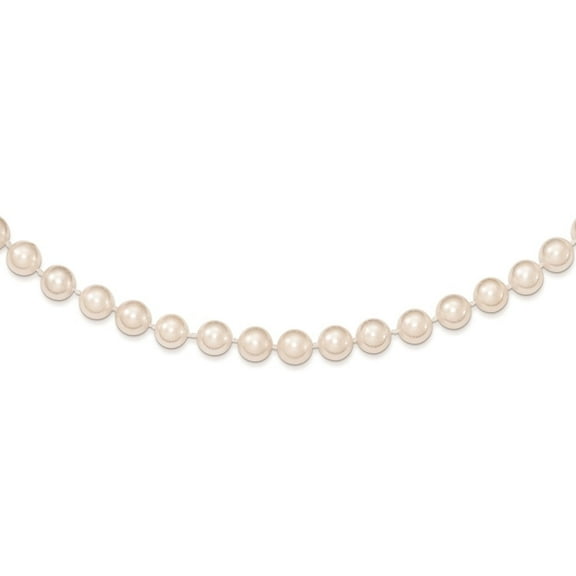 Auriga 14K Yellow Gold 6-7 mm Round White Saltwater Akoya Cultured Pearl Necklace for Women 18"