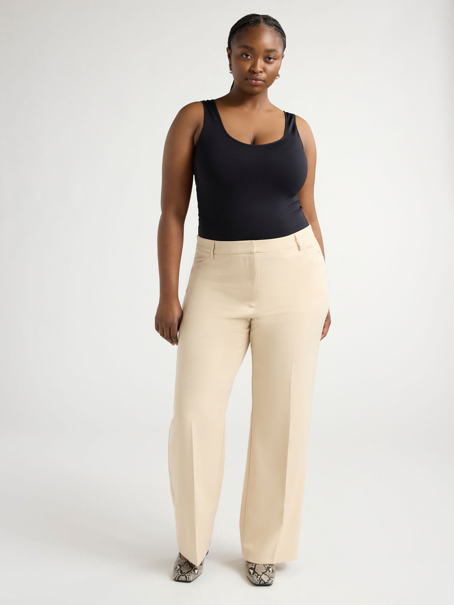 Scoop Women's and Women’s Plus Crepe High Rise Bootcut Suit Pants, Sizes 0-28