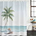 thumbnail image 2 of Coastal Beach Bathroom Shower Curtains with 12 Hooks Waterproof Shower Curtain for Stalls and Bathtubs Summer Palm Tree Nautical Ocean Seaside Decorative Bathroom Privacy Curtain 66x72 Inches, 2 of 9