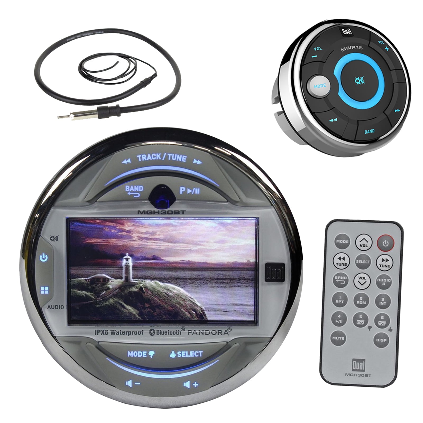 Dual Electronics MGH30BT Marine Boat Yacht Bluetooth Gauge Style