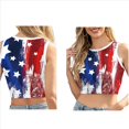 thumbnail image 3 of Camiseta Sin Mangas Corta con la Bandera Estadounidense de EE. UU. para Mujer, Ideal para Cosplay, con el 4 de Julio. B298-1004 L, 3 of 5