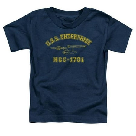 

Trevco Star Trek-Enterprise Athletic - Short Sleeve Toddler Tee - Navy- Medium 3T