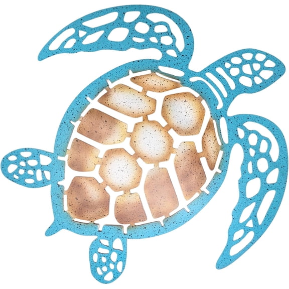 Sea Turtle Metal Wall Art – Nautical Coastal Decor for Bathroom, Patio, Porch, or Poolside