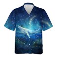 thumbnail image 4 of Camisa hawaiana con estampado 3D de ballena asesina para hombre, blusas con estampado de animales de ballenas azules, camisetas Aloha unisex, blusas cómodas de manga corta, 4 of 5