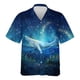 thumbnail image 4 of Camisa hawaiana con estampado 3D de ballena asesina para hombre, blusas con estampado de animales de ballenas azules, camisetas Aloha unisex, blusas cómodas de manga corta, 4 of 5