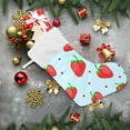 thumbnail image 6 of SKYSONIC Strawberry Christmas Stocking Personalized Large Candy Stocking Hanging Gift Xmas Stockings Decoration for Family Holiday Party Ornaments Decor Fireplace, 6 of 7