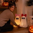 thumbnail image 5 of FufuCrick Ghost Decoration, Cute Tabletop Ghost with Bow for Halloween Decor, Spooky Indoor and Outdoor Ornament for Halloween Party Decorations, Red, 5 of 8