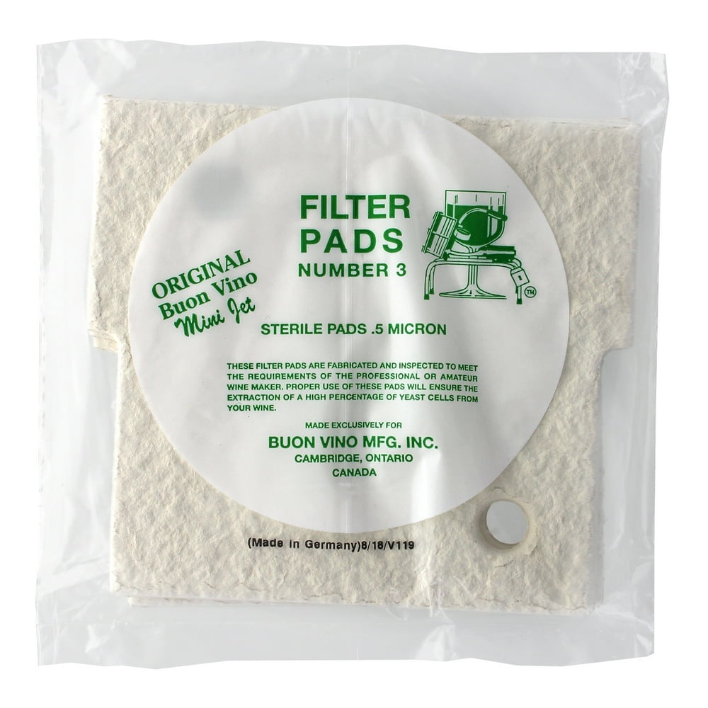 Sterile (0.5 Micron) Filter Pads for Buon Vino Mini Jet Filter System