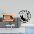 thumbnail image 2 of Estante flotante,Estante flotante moderno y rústico para organizar apartamentos.,Arte de pared,Estatua decorativa de pared de gato negro de metal,Escultura de pared de metal minimalista con, 2 of 8