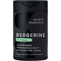 Sports Research® Vegan Berberine Herbal Ayurvedic Metabolic Health Support 1000mg (60 Capsules)