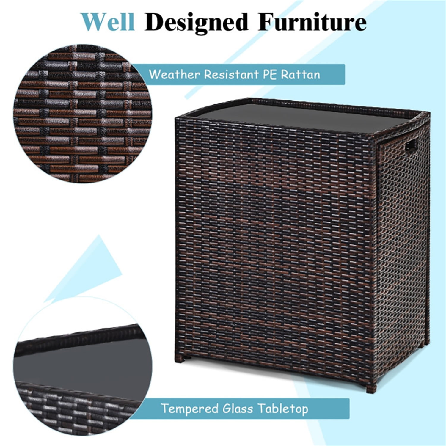 Aimee Lii 3 Pieces Cushioned Wicker Patio Bistro Set, Outdoor Patio Set with No Assembly Needed Aimee Lii 3 Pieces Cushioned Wicker Patio Bistro Set, Outdoor Patio Set with No Assembly Needed