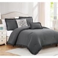 thumbnail image 1 of RT Designers Collection CMP11017K Portland Washed Ruffled Comforter Set, Charcoal - King Size - 5 Piece, 1 of 1