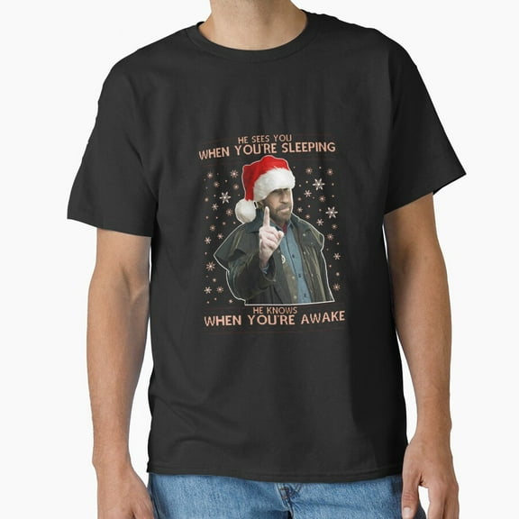 Chuck Norris Knit Pattern Retro Holiday Festive Funny Winter Unisex T-Shirt, up to size 5XL