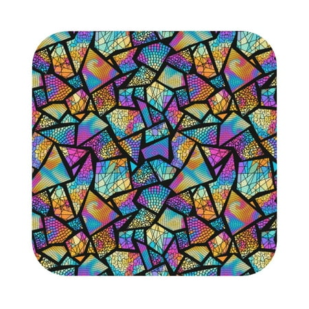 

Matuu Colored Glass1 for Cup Coasters Set of 6 Leather Coasters Desk Coasters for Office Measures 4” x 4” Square
