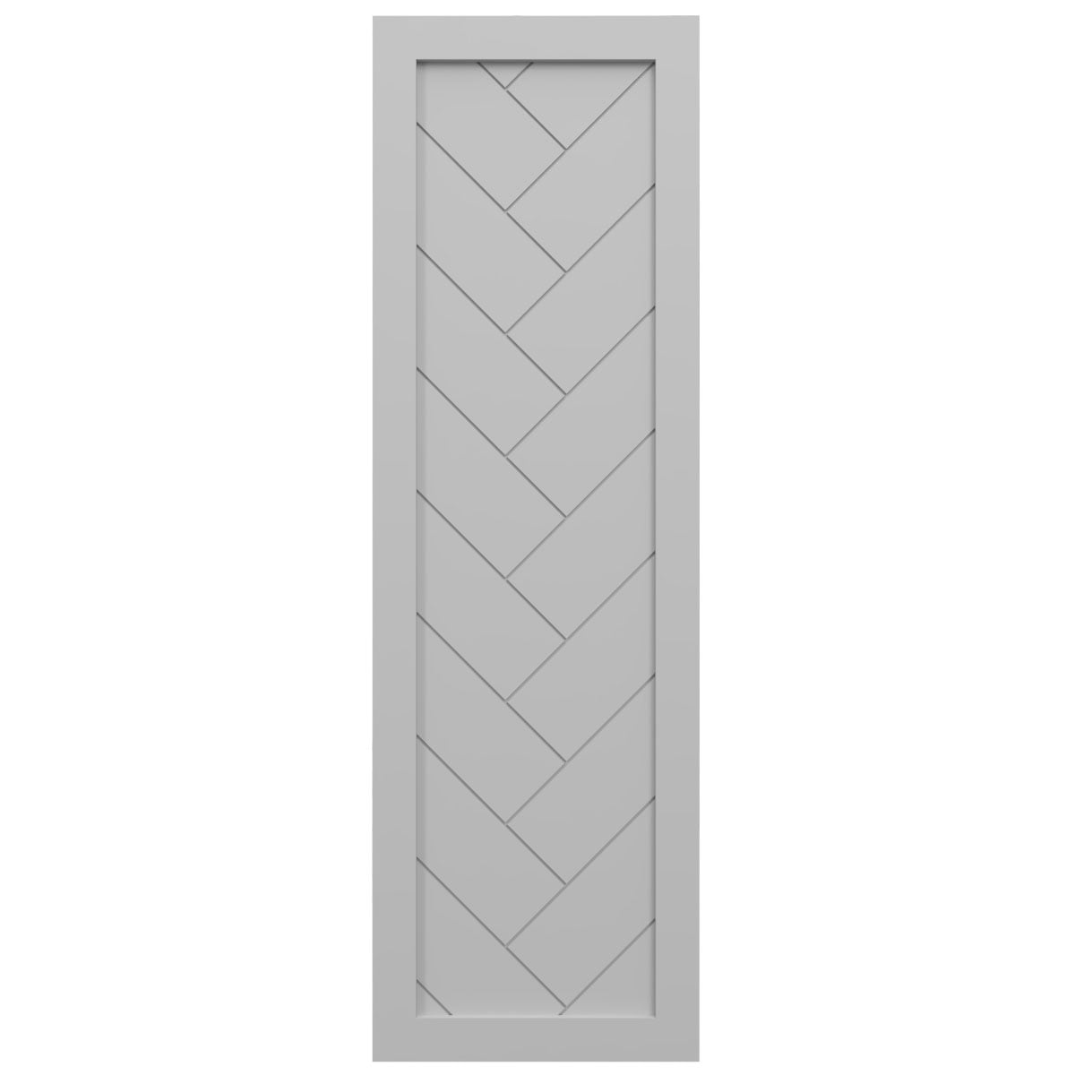 Ekena Millwork 12"W x 44"H True Fit PVC Single Panel Herringbone Modern Style Fixed Mount Shutters, Primed (Per Pair - Hardware Not Included)