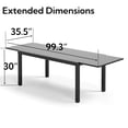 Summit Living 8-Seat Patio Extendable Dining Table, Black Metal Steel ...
