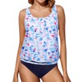 thumbnail image 1 of Kawell Two Piece Blouson Tankini Swimsuits for Women Modest Bathing Suits Loose Fit Swimwear, 1 of 3