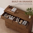 thumbnail image 5 of FANRAL Double Tilt Out Laundry Hamper Cabinet,10 Gallon Wooden Hidden Storage Cabinet,Fluted Trash Can for Bathroom Kitchen Living Room,Walnut Laundry Basket Cabinet, 5 of 9