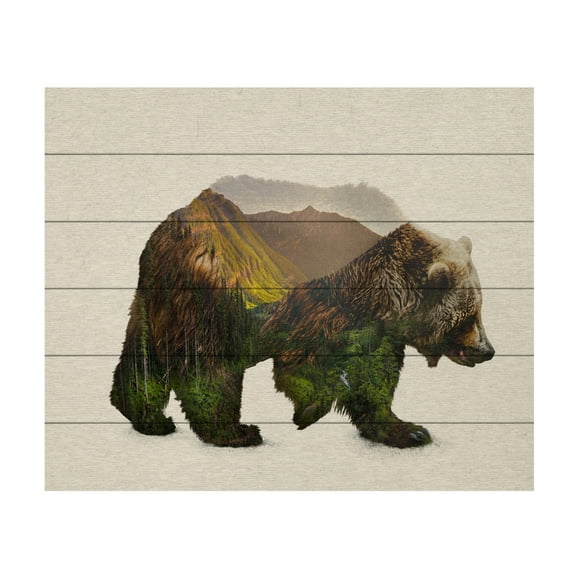 Davies Babies 'North American Brown Bear' Wood Slat Art 18x22