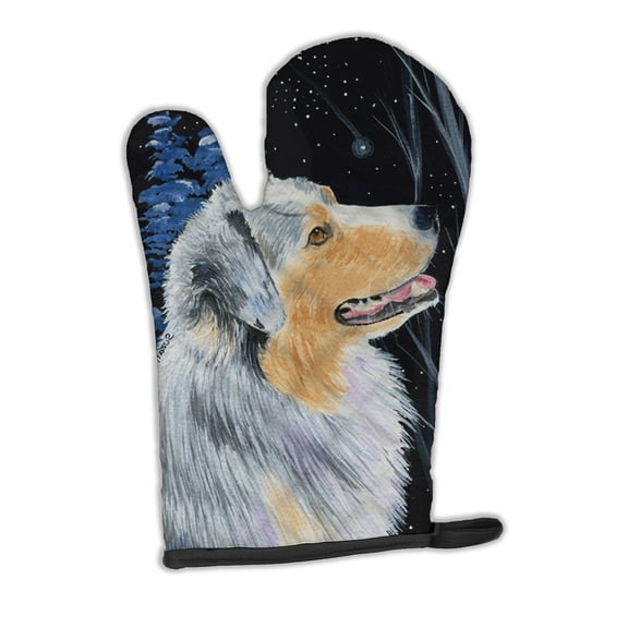 Carolines Treasures SS8382OVMT Starry Night Australian Shepherd Oven Mitt Large multicolor