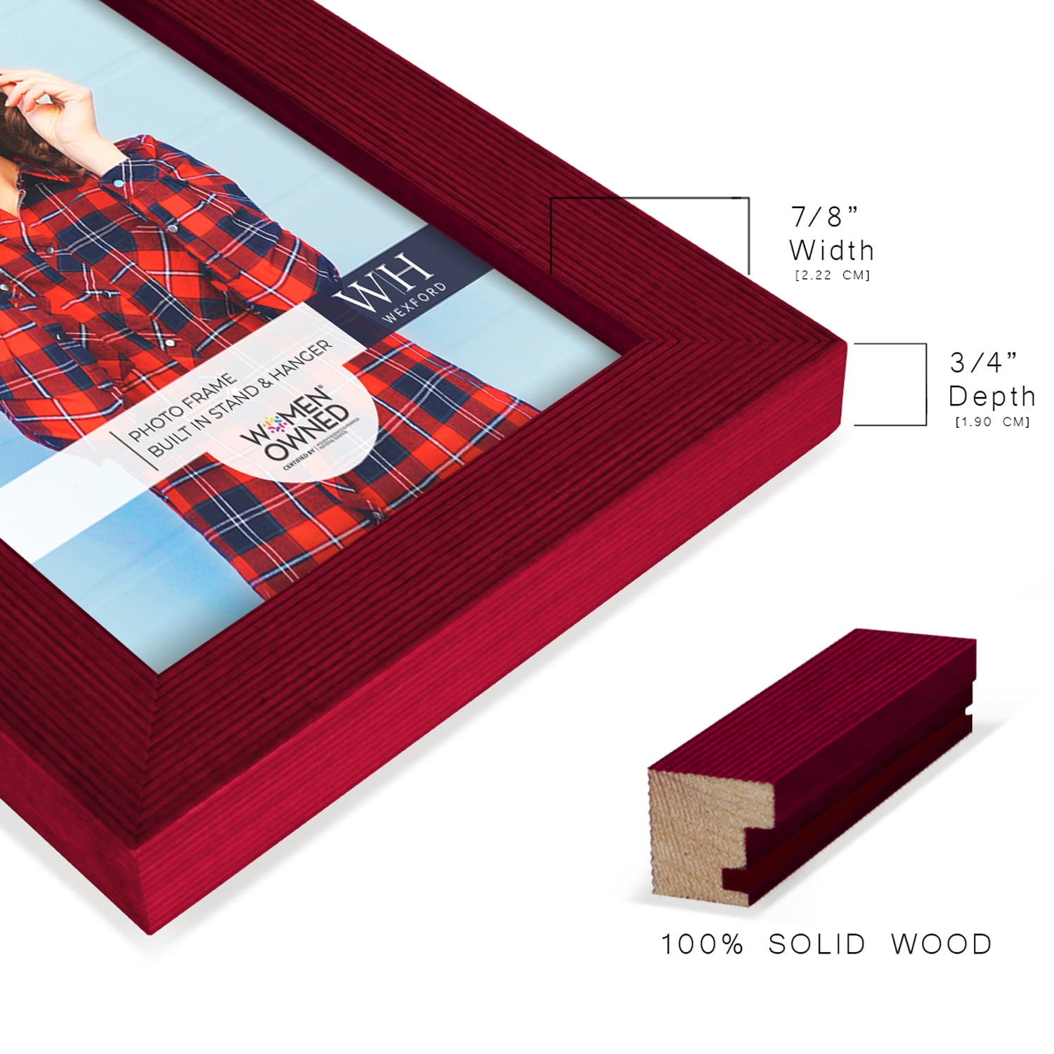Bold Burgundy Solid Wood Picture Frame, 4 x 6