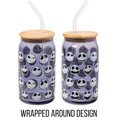 thumbnail image 5 of Silver Buffalo Disney Tim Burton Nightmare Before Christmas Jack Skellington Expressions Gray Glass Jar Tumbler with Bamboo Lid and Glass Straw, 16 Ounces, 5 of 8