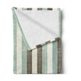 thumbnail image 2 of Retro Soft Flannel Fleece Blanket, Classical Vertical Stripes Pattern Texture Image Old Fashioned Display, Cozy Plush for Indoor and Outdoor Use, 60" x 80", Almond Green Brown Cream, by Ambesonne, 2 of 5