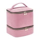 thumbnail image 1 of Bolsa organizadora para guardar esmaltes de uñas, con bolsillos, a prueba de polvo, de doble capa Rosa, 1 of 8