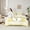 Yellow, variant on Feelyou Kawaii Christmas Snowman Bedding Comforter Set 7 Pieces, Happy New Year Full Bedding Set, Dreamy Yellow Snowflake Reversible Fitted Sheet Flat Sheet, Luxury Bedroom Decor