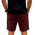 thumbnail image 5 of LWavelet Men's Corduroy Casual Shorts Drawstring Elastic Waist Plain Pocket Retro Streetwear Shorts Wine XL, 5 of 5