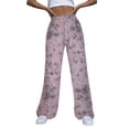 thumbnail image 2 of Pants for Women,Clearance Women's Plus Size Women's Flare Pants Splicing Plaid Horn Denim Flanged High-waisted Jeans And Trousers Loose Causal Pants, 2 of 5