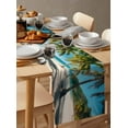 thumbnail image 3 of Ocean Burlap Cotton Table Runner 13x72 Inches Long, Palms Tropical Island Summer Beach Sea Water Farmhouse Table Runners, Outdoor Dining Tablecloths Decor for Baby Shower/Party/Wedding, 3 of 6