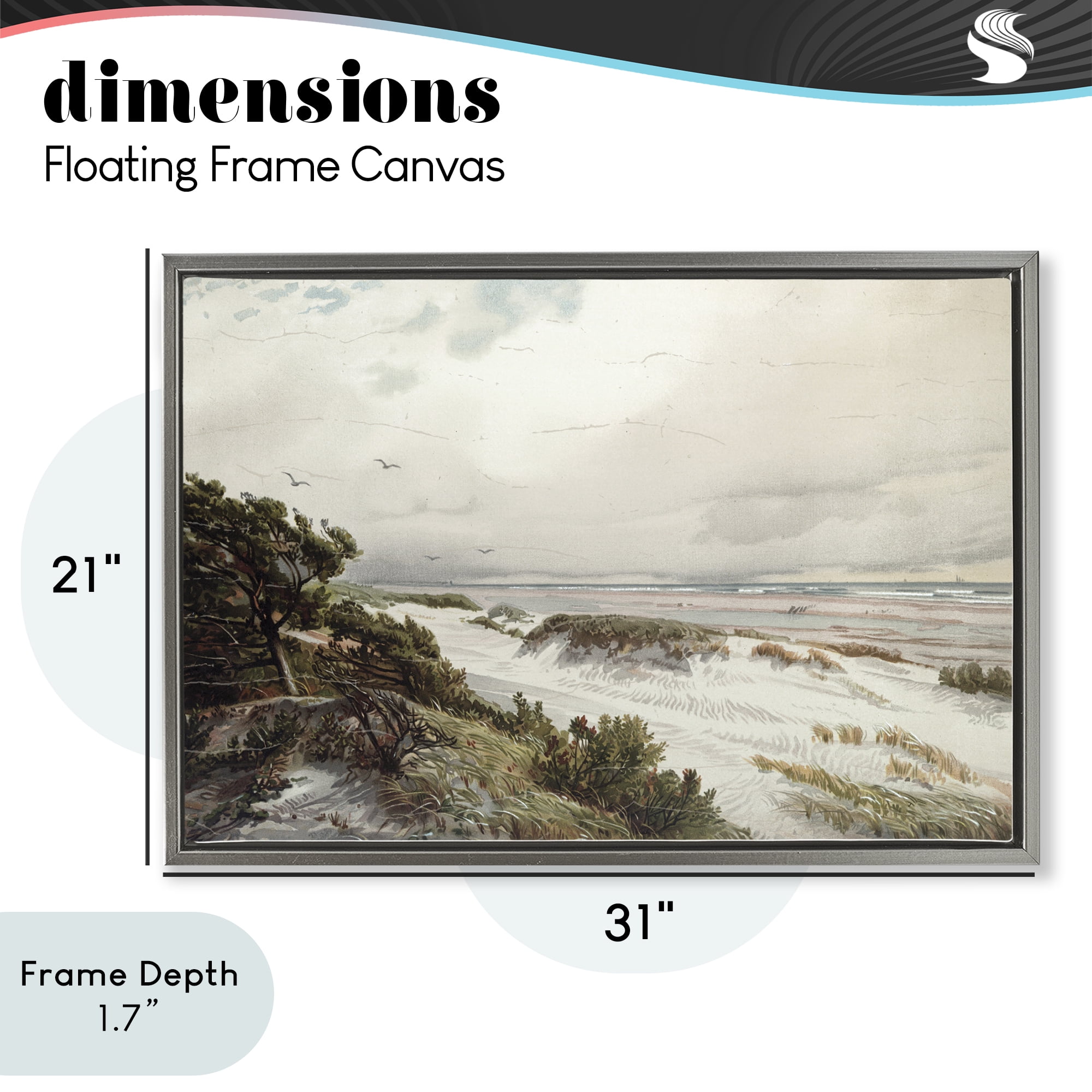 Stupell Industries Bountiful Success Beach Gray Framed Floater Canvas Wall Art, design by Lula Bijoux & co.