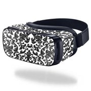 Skin Decal Wrap Compatible With Samsung Gear VR (Original) cover Sticker Design Black Damask