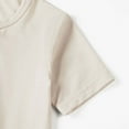thumbnail image 5 of Kids Boy Romper, Zip-Up Short Sleeve Romper with Two-Way Zipper for Easy Diaper Changes, Soft Stretchy Nylon Spandex Blend, Beige, for Kidss 0-24 Months,Size 6 Months, 5 of 9