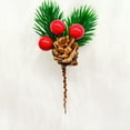 thumbnail image 2 of Artificial Pine Cone and Red Berry Picks for Christmas Decor 3.93 Inch Evergreen Branches Stems DIY Floral Craft Wreath Garland Xmas Tree Ornaments Home Festive Gift Wrapping Supplies, 2 of 7