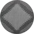 thumbnail image 2 of Unique Loom Outdoor Modern Collection Area Rug - Tambor (7' 10" Round Charcoal Gray/Ivory), 2 of 6
