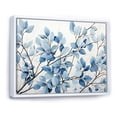thumbnail image 2 of Designart "Blue And Grey Leaves In A Blossoming Scene" Leaves Floater Framed Wall Art Living Room, 2 of 5