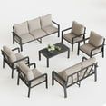 thumbnail image 5 of MRUAKA Aluminum Patio Furniture Set, 9 Pcs Modern Outdoor Sofa Sets, Outdoor Sectional Patio Conversation Set with Coffee Table for Backyard, Poolside, Beige, 5 of 8