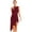 Burgundy, variant on Women Sleeveless Cutout Latin Dance Leotard Mesh Patchwork High Low Lyrical Dance Dress White XL