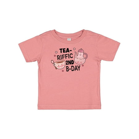 

Inktastic Tea-riffic 2nd Birthday with Teacup and Pot Gift Baby Girl T-Shirt