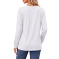 thumbnail image 4 of Fantaslook V Neck Blouses for Women Dressy Casual Tops Button Long Sleeve Shirts Trendy Fall Tops, 4 of 9