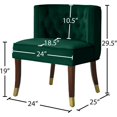 thumbnail image 4 of Meridian Furniture Perry Collection Velvet Upholstered Dining Chair, Green (Set of 2), 4 of 5