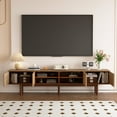 thumbnail image 7 of gaoyangjiaju Mid Century Modern 86.6" Solid Wood TV Stand, Ready-to-Use Entertainment Center with Storage, TV Console for Living Room & Bedroom, Walnut, 7 of 7